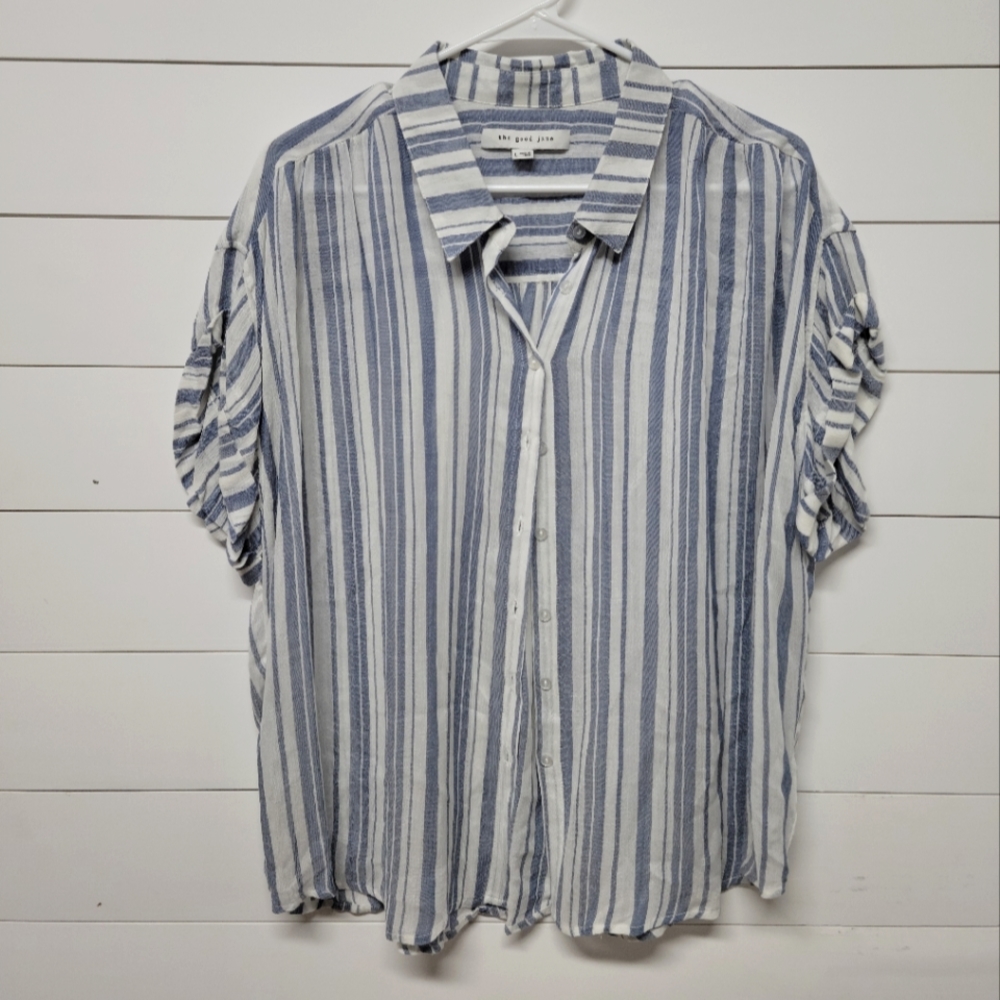 The Good Jane Slouchy Lightweight Striped Blouse